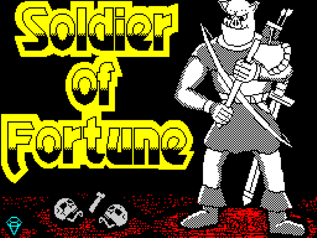 Soldier of Fortune title screen for ZX Spectrum